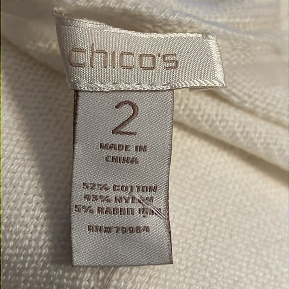 Chico’s Roxanne Rib Cocoon open cardigan sweater in Ecru Sz 2 / L new - Picture 8 of 9